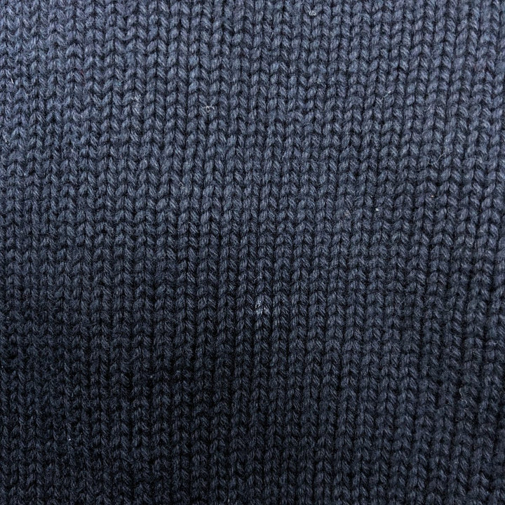 NAUTICA Cotton Knit Sweater, Men's Size L cotton navy blue type Vintage Second Hand