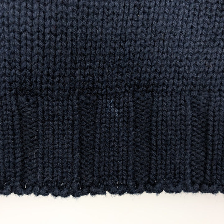 NAUTICA Cotton Knit Sweater, Men's Size L cotton navy blue type Vintage Second Hand