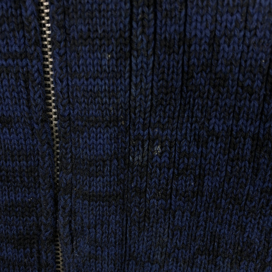 Calvin Klein Jeans Ribbed Driver's Knit Sweater, Men's Size Medium cotton navy blue type Vintage Second Hand