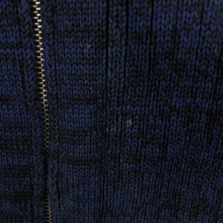 Calvin Klein Jeans Ribbed Driver's Knit Sweater, Men's Size Medium cotton navy blue type Vintage Second Hand