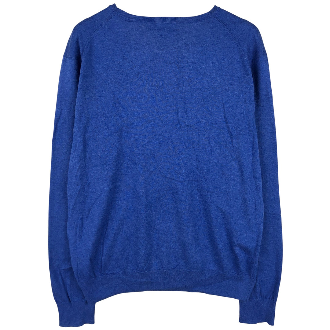 Ralph Lauren POLO RALPH LAUREN PIMA COTTON V-neck cotton knit sweater, men's size XL cotton blue type Vintage Second Hand