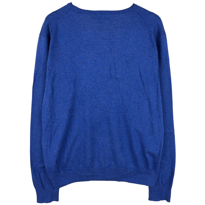 Ralph Lauren POLO RALPH LAUREN PIMA COTTON V-neck cotton knit sweater, men's size XL cotton blue type Vintage Second Hand