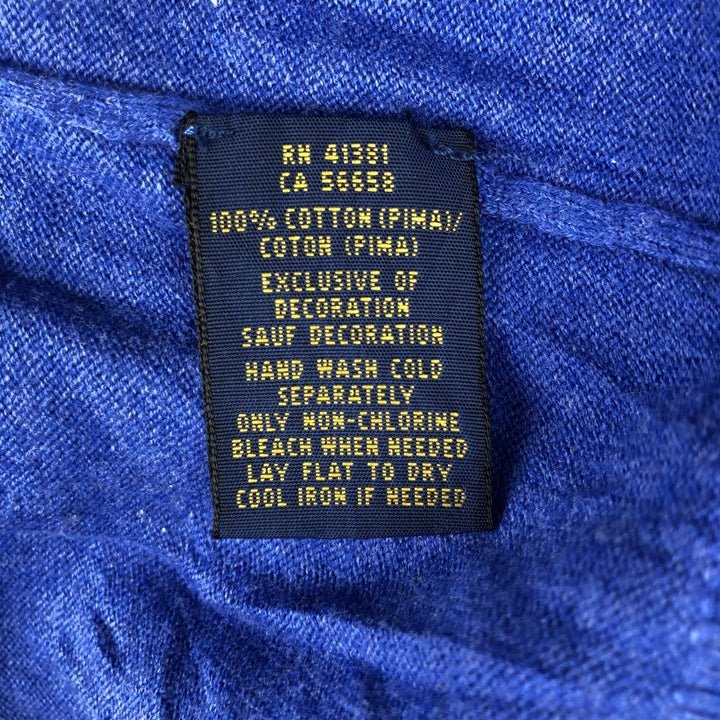 Ralph Lauren POLO RALPH LAUREN PIMA COTTON V-neck cotton knit sweater, men's size XL cotton blue type Vintage Second Hand