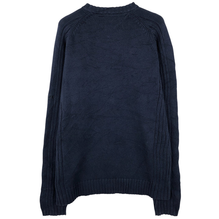Vintage 90'S Tommy Hilfiger cotton knit sweater, size M, men's cotton navy blue type Vintage Second Hand