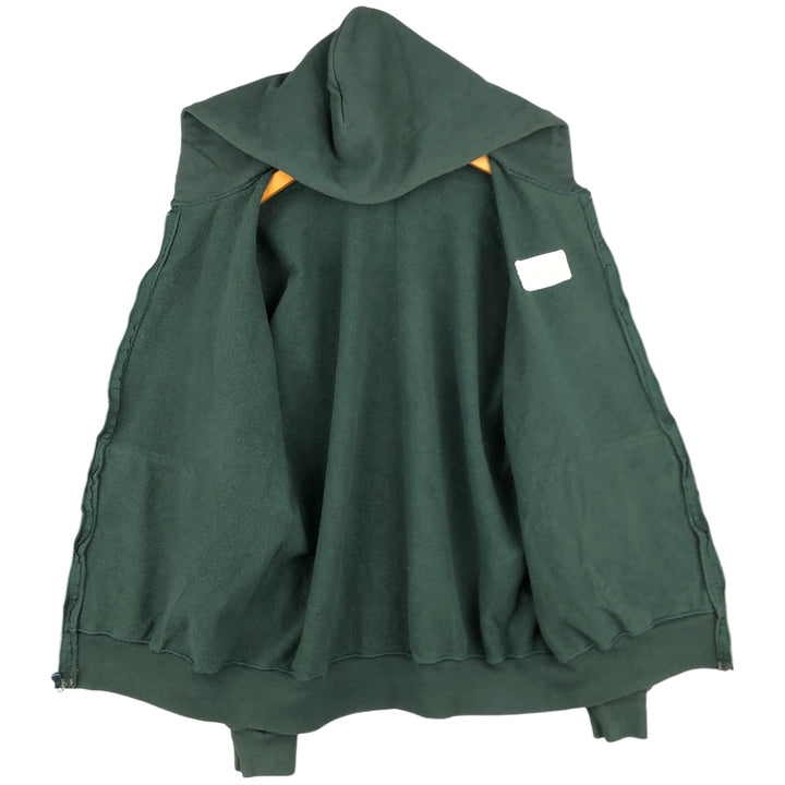 Vintage 90'S Champion Authentic Athleticwear full-zip sweatshirt hoodie, Made in USA, Men's XL cotton Green type dark green Vintage Second Hand