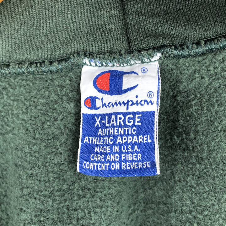Vintage 90'S Champion Authentic Athleticwear full-zip sweatshirt hoodie, Made in USA, Men's XL cotton Green type dark green Vintage Second Hand