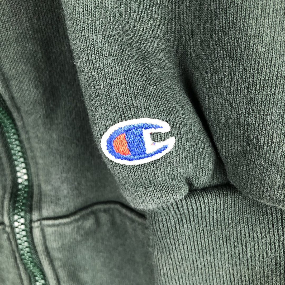 Vintage 90'S Champion Authentic Athleticwear full-zip sweatshirt hoodie, Made in USA, Men's XL cotton Green type dark green Vintage Second Hand