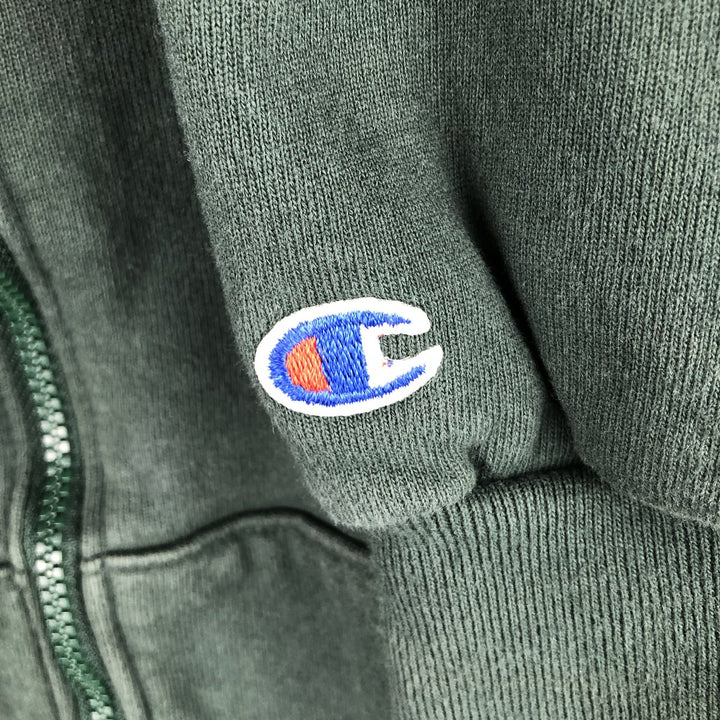 Vintage 90'S Champion Authentic Athleticwear full-zip sweatshirt hoodie, Made in USA, Men's XL cotton Green type dark green Vintage Second Hand