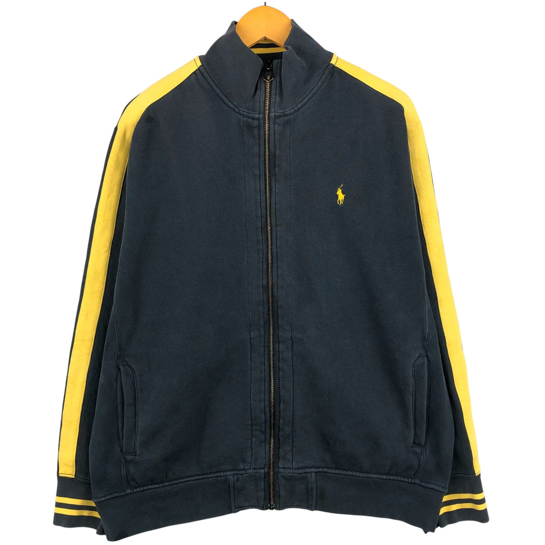 Ralph Lauren POLO by Ralph Lauren full zip sweatshirt, men's XL size cotton black type Vintage Second Hand
