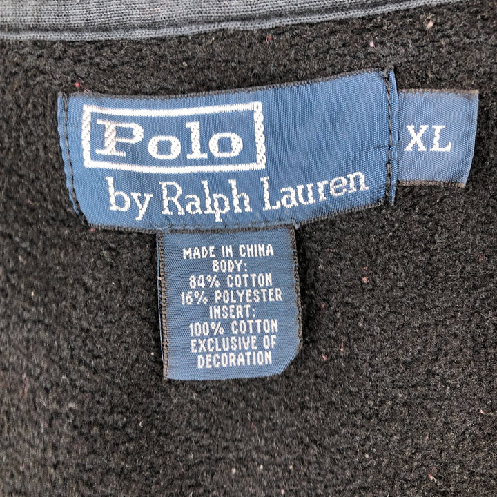 Ralph Lauren POLO by Ralph Lauren full zip sweatshirt, men's XL size cotton black type Vintage Second Hand