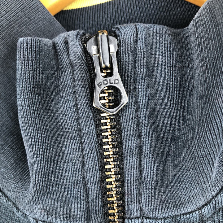 Ralph Lauren POLO by Ralph Lauren full zip sweatshirt, men's XL size cotton black type Vintage Second Hand