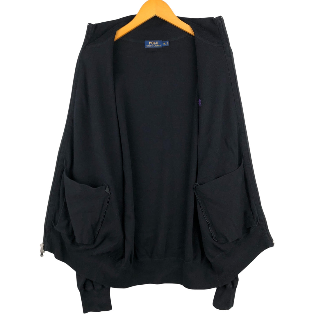 Ralph Lauren POLO Ralph Lauren full-zip sweatshirt, men's size XL cotton black type Vintage Second Hand