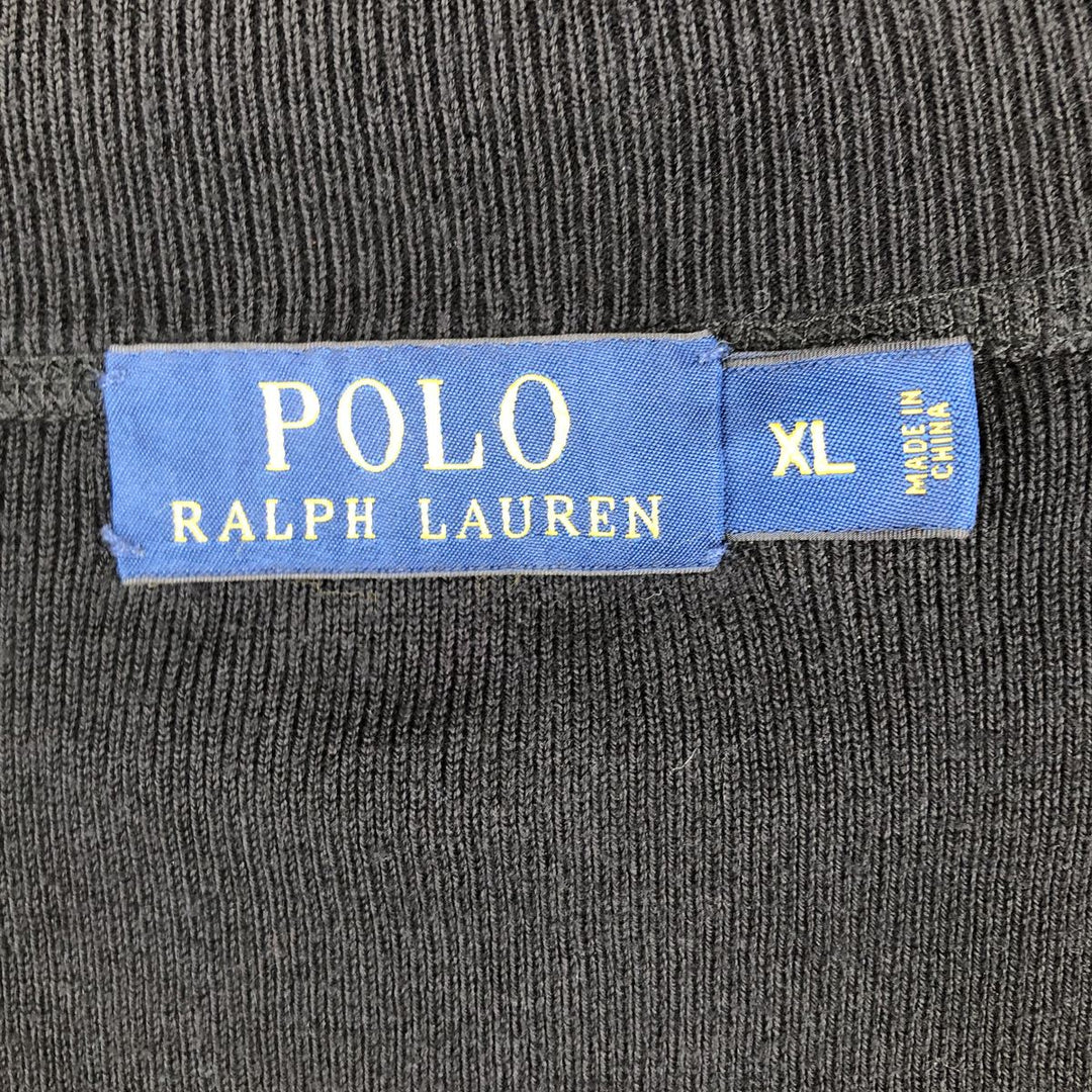 Ralph Lauren POLO Ralph Lauren full-zip sweatshirt, men's size XL cotton black type Vintage Second Hand