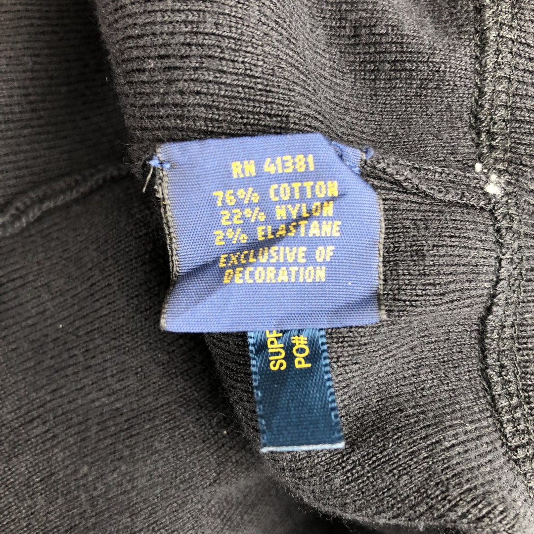 Ralph Lauren POLO Ralph Lauren full-zip sweatshirt, men's size XL cotton black type Vintage Second Hand