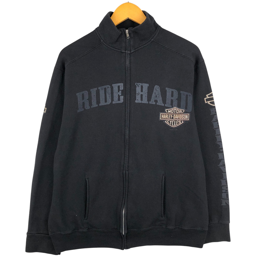 Harley-Davidson full-zip sweatshirt, men's size M cotton black type Vintage Second Hand