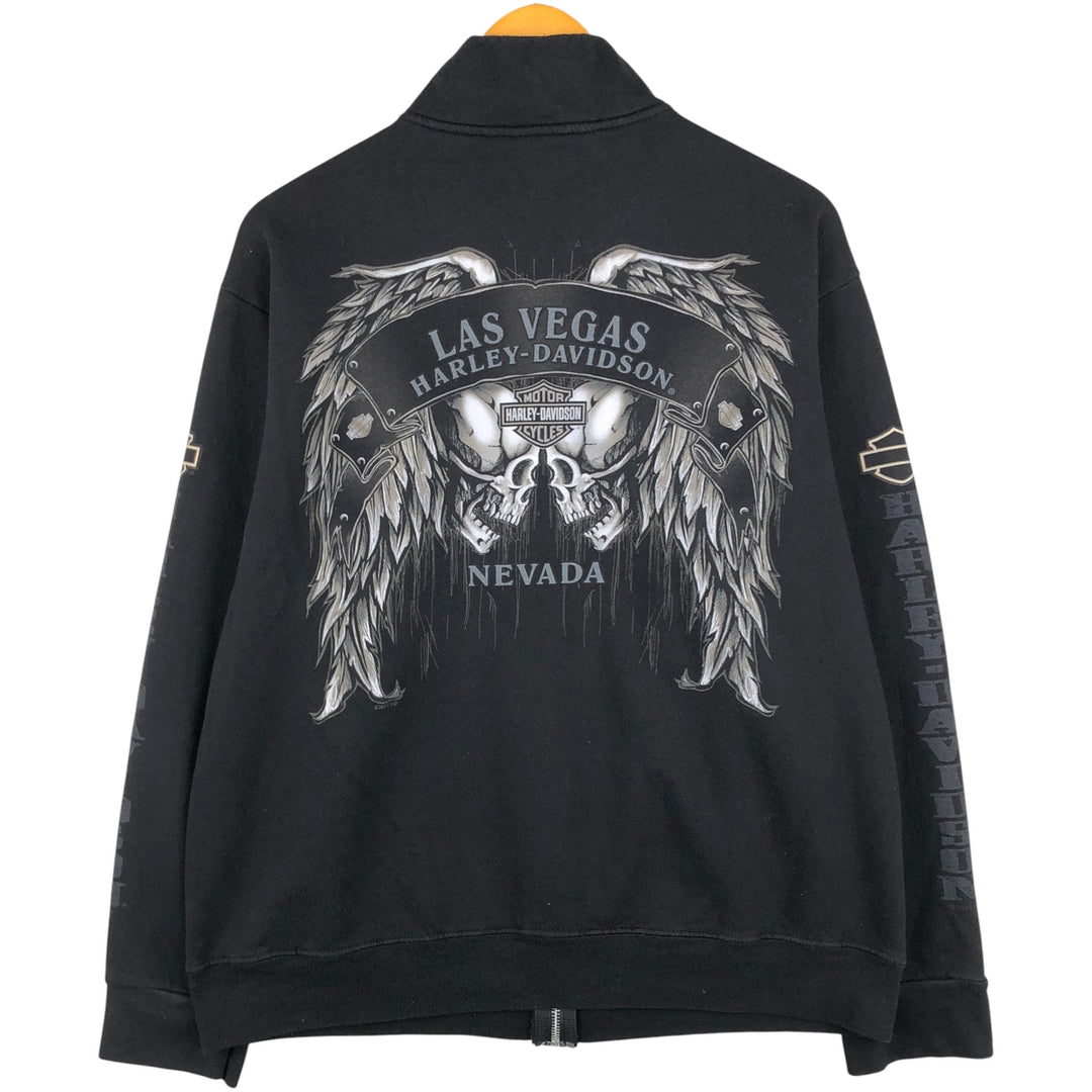 Harley-Davidson full-zip sweatshirt, men's size M cotton black type Vintage Second Hand