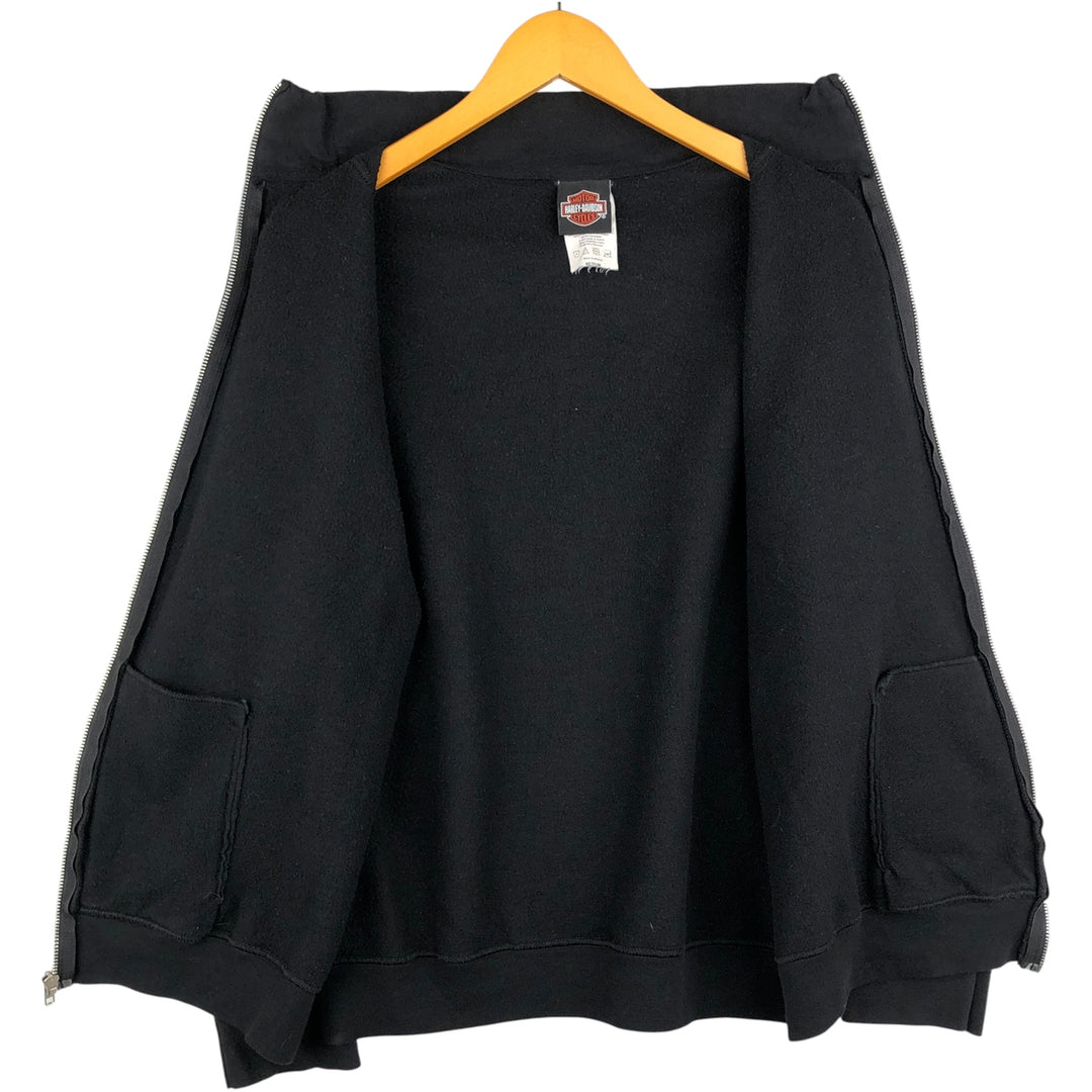 Harley-Davidson full-zip sweatshirt, men's size M cotton black type Vintage Second Hand