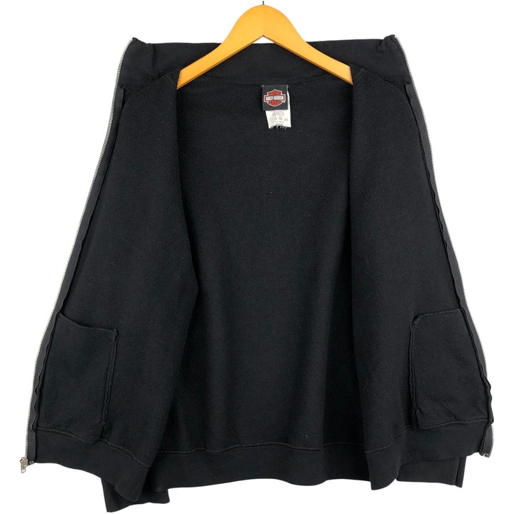Harley-Davidson full-zip sweatshirt, men's size M cotton black type Vintage Second Hand