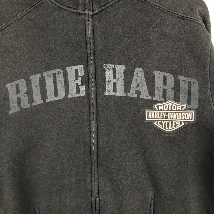 Harley-Davidson full-zip sweatshirt, men's size M cotton black type Vintage Second Hand