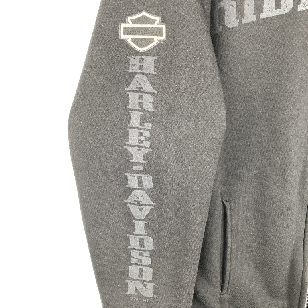 Harley-Davidson full-zip sweatshirt, men's size M cotton black type Vintage Second Hand