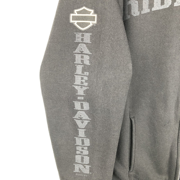 Harley-Davidson full-zip sweatshirt, men's size M cotton black type Vintage Second Hand