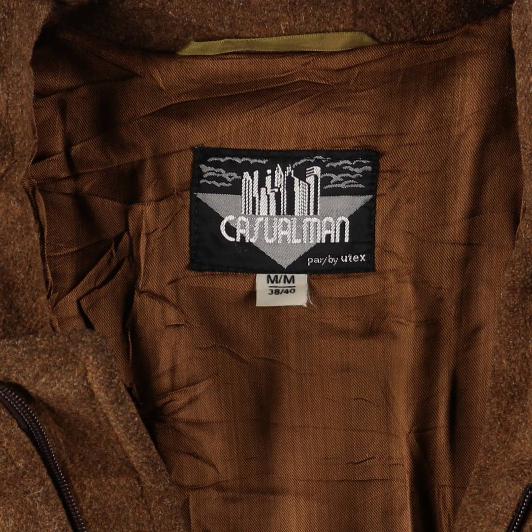 Vintage utex Casualman wool jacket, size M, men's wool brown type Vintage Second Hand