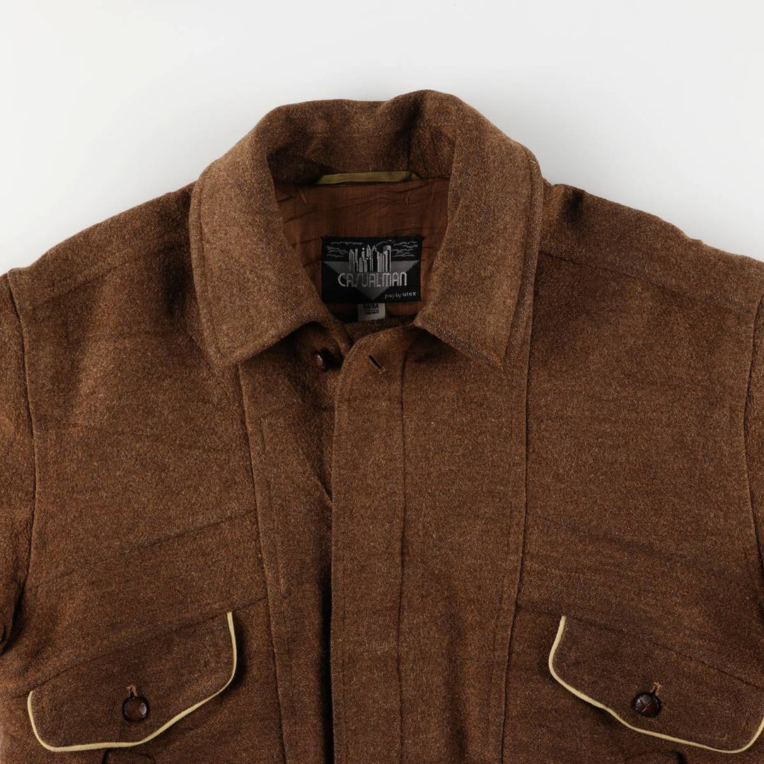 Vintage utex Casualman wool jacket, size M, men's wool brown type Vintage Second Hand