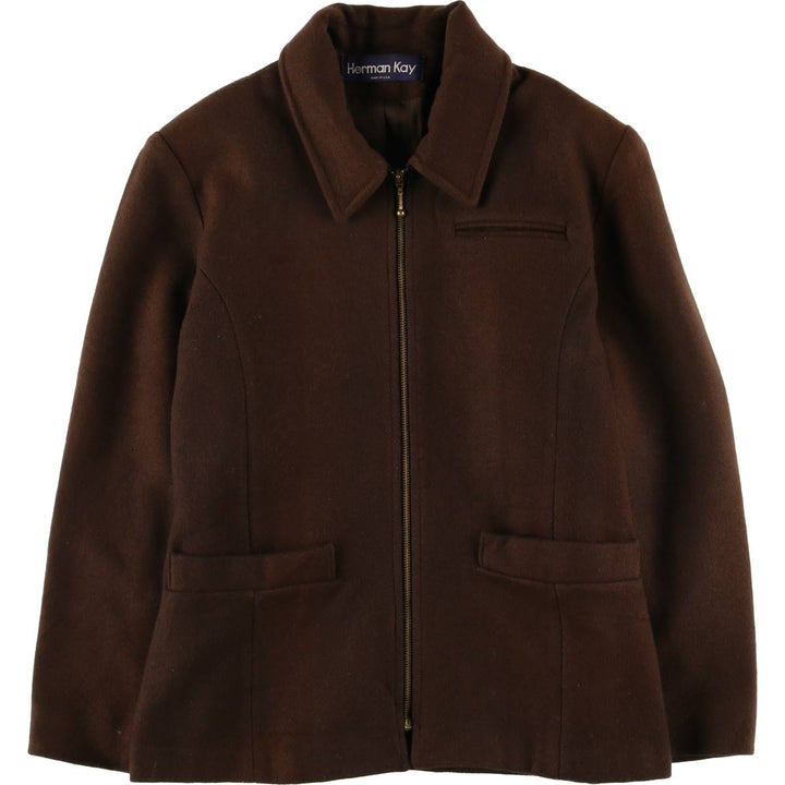 Herman Kay Wool Sports Jacket, Made in USA, Men's Size L, Vintage wool brown type Vintage Second Hand