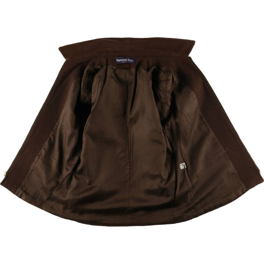 Herman Kay Wool Sports Jacket, Made in USA, Men's Size L, Vintage wool brown type Vintage Second Hand