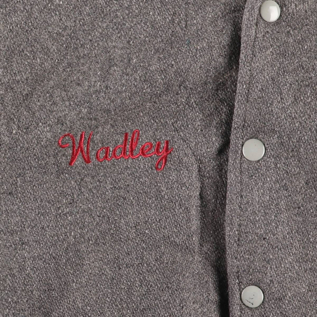 Vintage 80s-90'S DeLONG Wool Varsity Jacket, Award Jacket, Men's XL wool gray type Vintage Second Hand