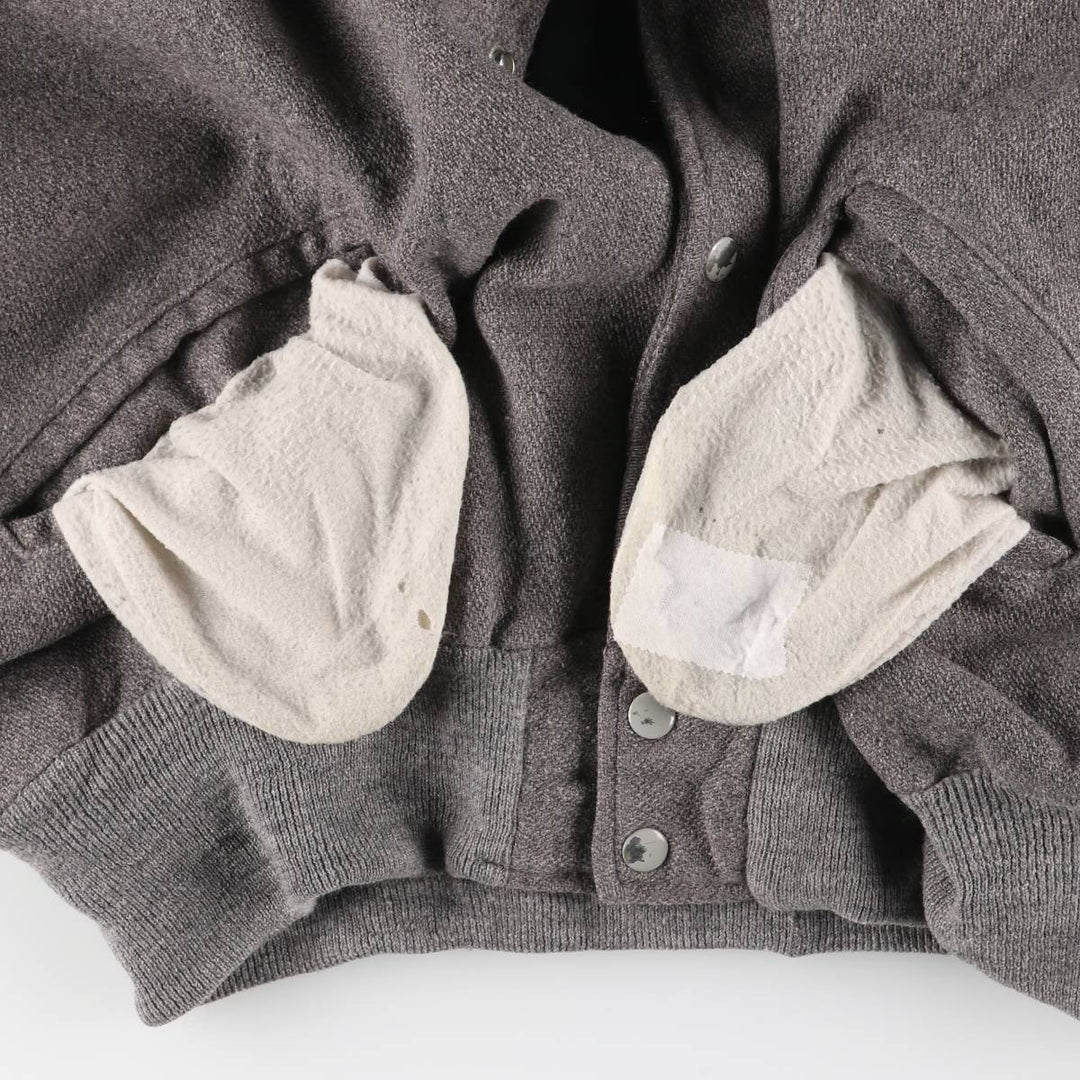 Vintage 80s-90'S DeLONG Wool Varsity Jacket, Award Jacket, Men's XL wool gray type Vintage Second Hand