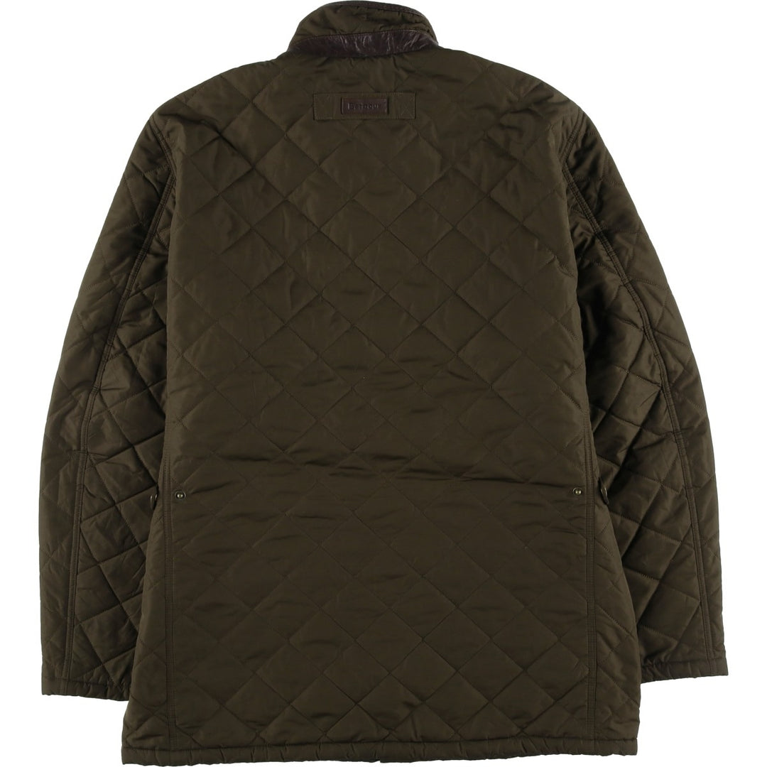 Barbour DEVON JACKET quilted puffer jacket, men's size L polyester Khaki type Vintage Second Hand