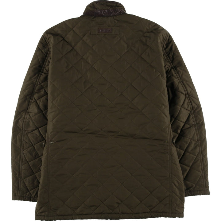 Barbour DEVON JACKET quilted puffer jacket, men's size L polyester Khaki type Vintage Second Hand