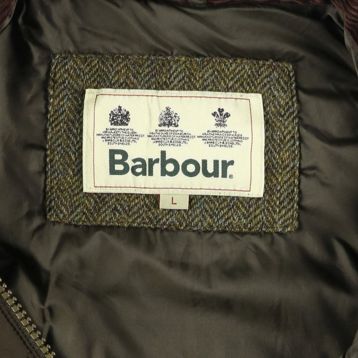 Barbour DEVON JACKET quilted puffer jacket, men's size L polyester Khaki type Vintage Second Hand