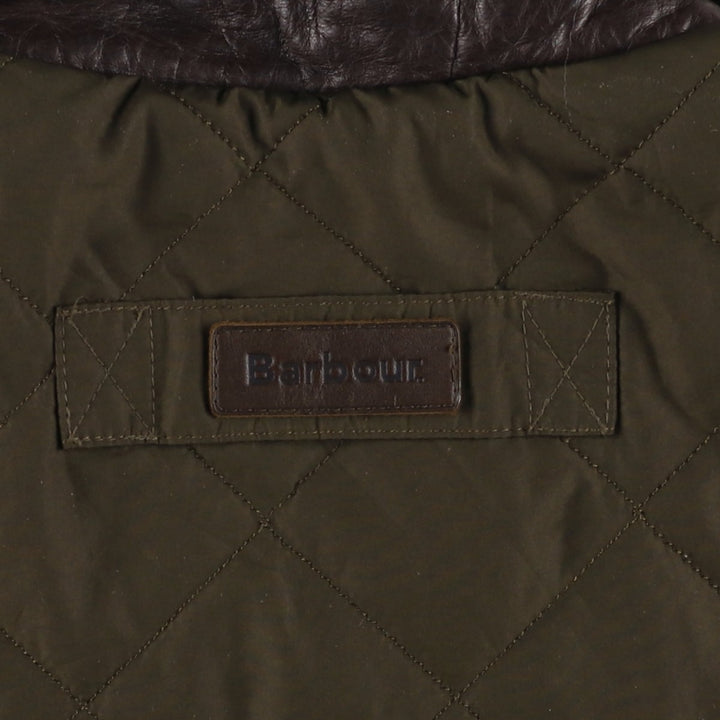 Barbour DEVON JACKET quilted puffer jacket, men's size L polyester Khaki type Vintage Second Hand