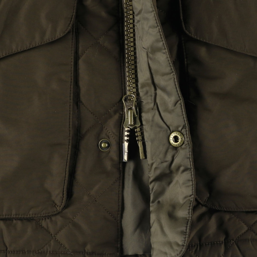 Barbour DEVON JACKET quilted puffer jacket, men's size L polyester Khaki type Vintage Second Hand