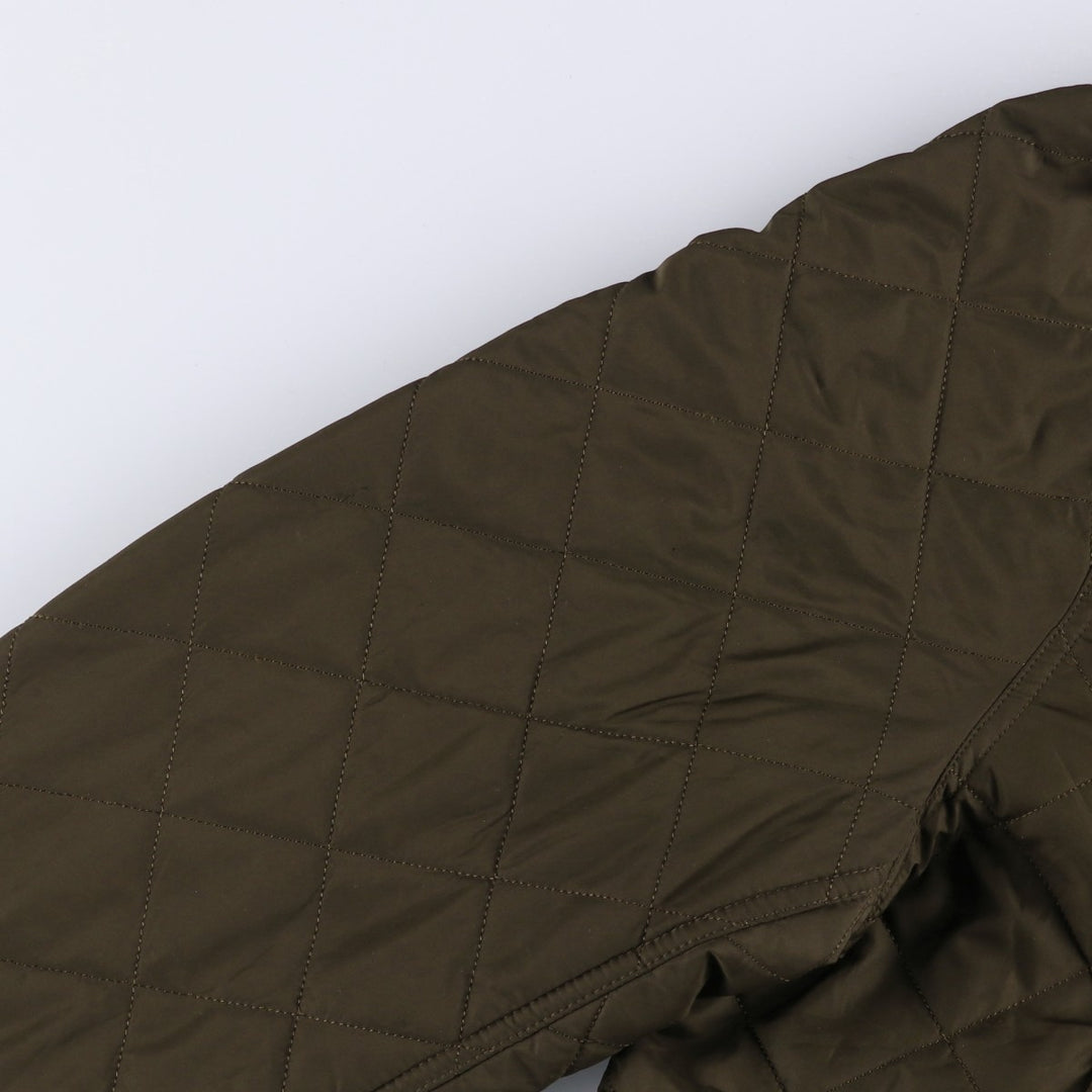 Barbour DEVON JACKET quilted puffer jacket, men's size L polyester Khaki type Vintage Second Hand