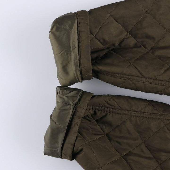 Barbour DEVON JACKET quilted puffer jacket, men's size L polyester Khaki type Vintage Second Hand
