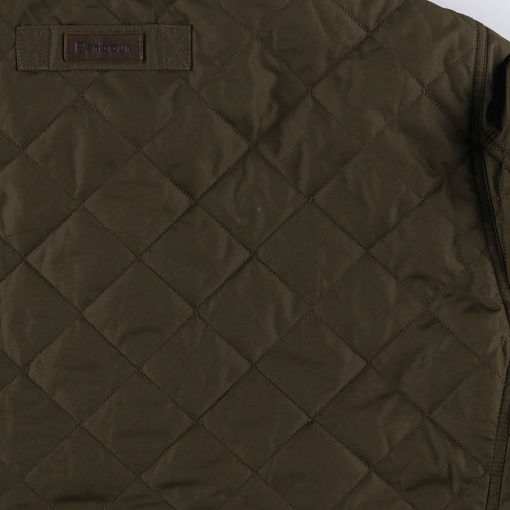 Barbour DEVON JACKET quilted puffer jacket, men's size L polyester Khaki type Vintage Second Hand