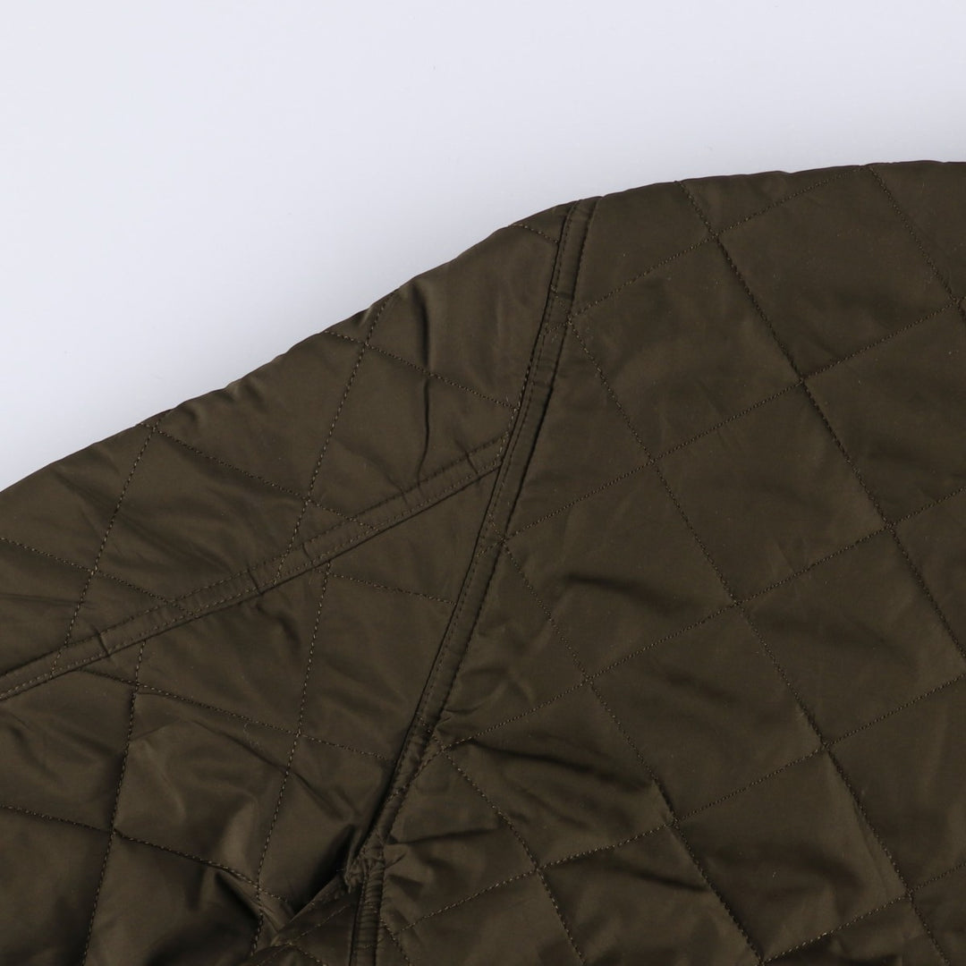 Barbour DEVON JACKET quilted puffer jacket, men's size L polyester Khaki type Vintage Second Hand