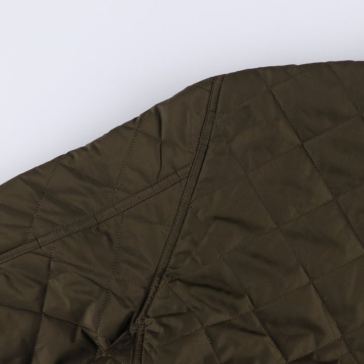 Barbour DEVON JACKET quilted puffer jacket, men's size L polyester Khaki type Vintage Second Hand