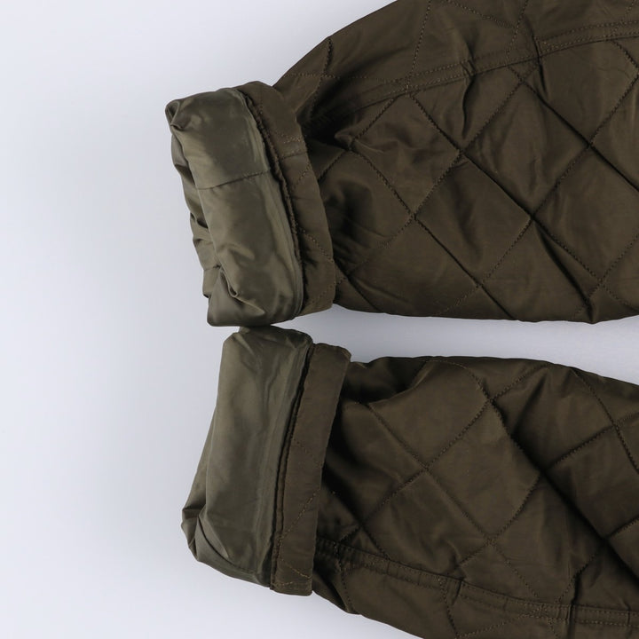 Barbour DEVON JACKET quilted puffer jacket, men's size L polyester Khaki type Vintage Second Hand