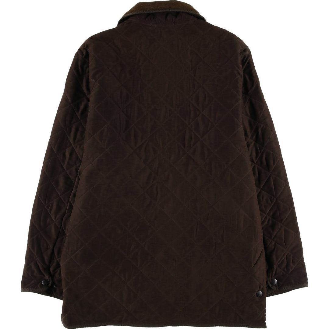 2000s~ Barbour Microfiber Polarquilt Long 3-Warrant Quilted Puffer Jacket, Men's Size L polyester brown type Vintage Second Hand