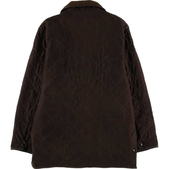 2000s~ Barbour Microfiber Polarquilt Long 3-Warrant Quilted Puffer Jacket, Men's Size L polyester brown type Vintage Second Hand