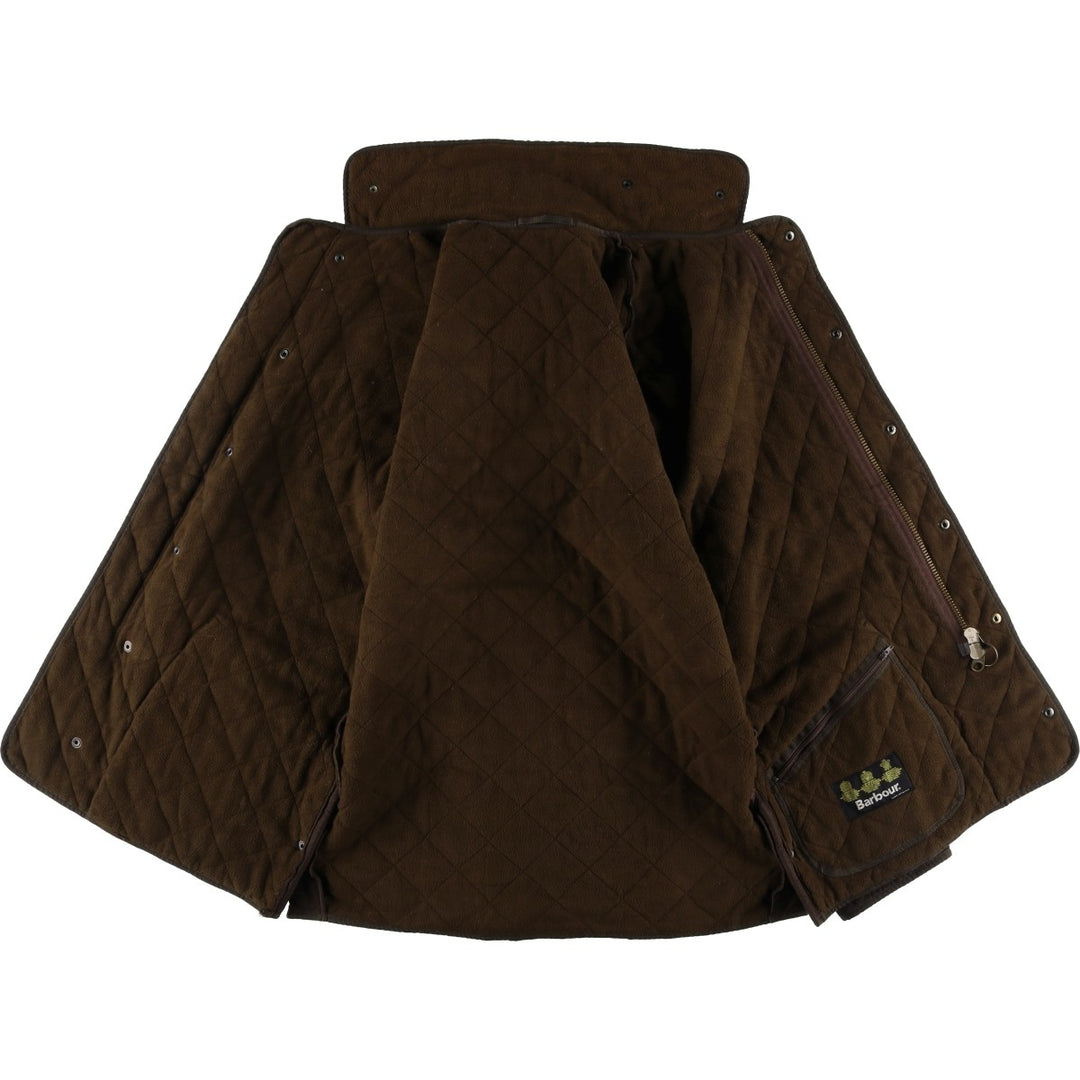 2000s~ Barbour Microfiber Polarquilt Long 3-Warrant Quilted Puffer Jacket, Men's Size L polyester brown type Vintage Second Hand