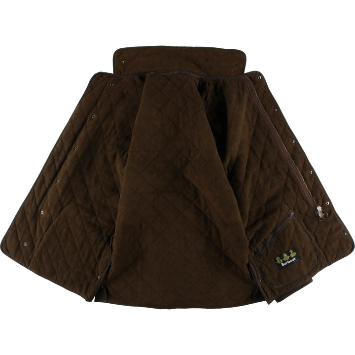 2000s~ Barbour Microfiber Polarquilt Long 3-Warrant Quilted Puffer Jacket, Men's Size L polyester brown type Vintage Second Hand