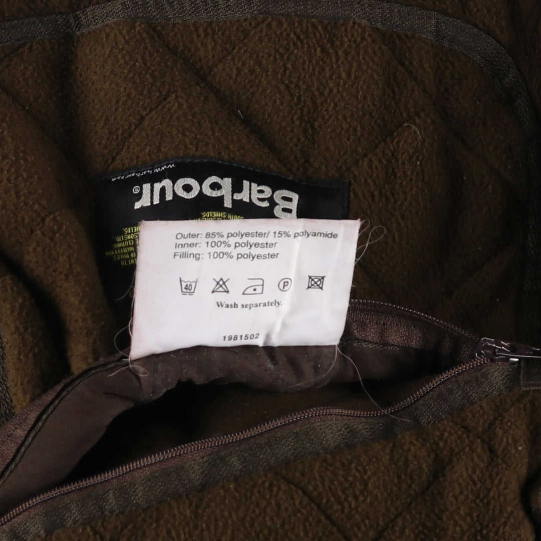 2000s~ Barbour Microfiber Polarquilt Long 3-Warrant Quilted Puffer Jacket, Men's Size L polyester brown type Vintage Second Hand