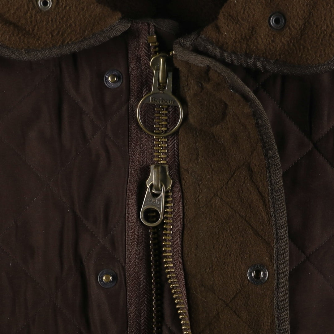 2000s~ Barbour Microfiber Polarquilt Long 3-Warrant Quilted Puffer Jacket, Men's Size L polyester brown type Vintage Second Hand