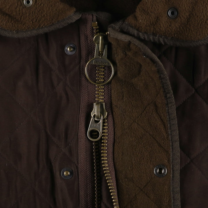 2000s~ Barbour Microfiber Polarquilt Long 3-Warrant Quilted Puffer Jacket, Men's Size L polyester brown type Vintage Second Hand
