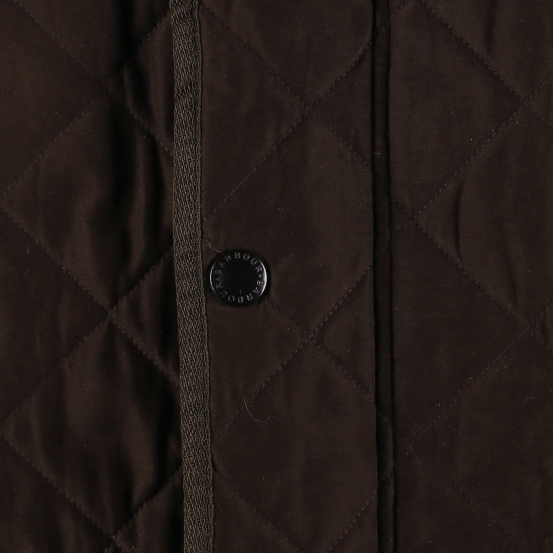 2000s~ Barbour Microfiber Polarquilt Long 3-Warrant Quilted Puffer Jacket, Men's Size L polyester brown type Vintage Second Hand